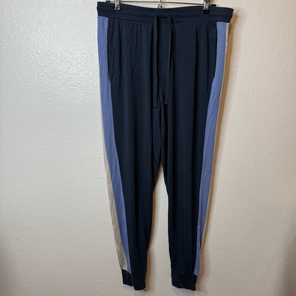 Tommy John Women’s Blue Side Striped Lounge Pants Joggers Size Medium